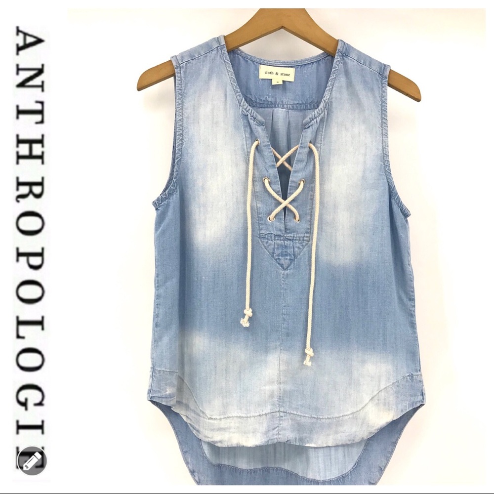 πSALEπ Anthropologie Cloth & Stone Rope Lace Top - Picture 1 of 6